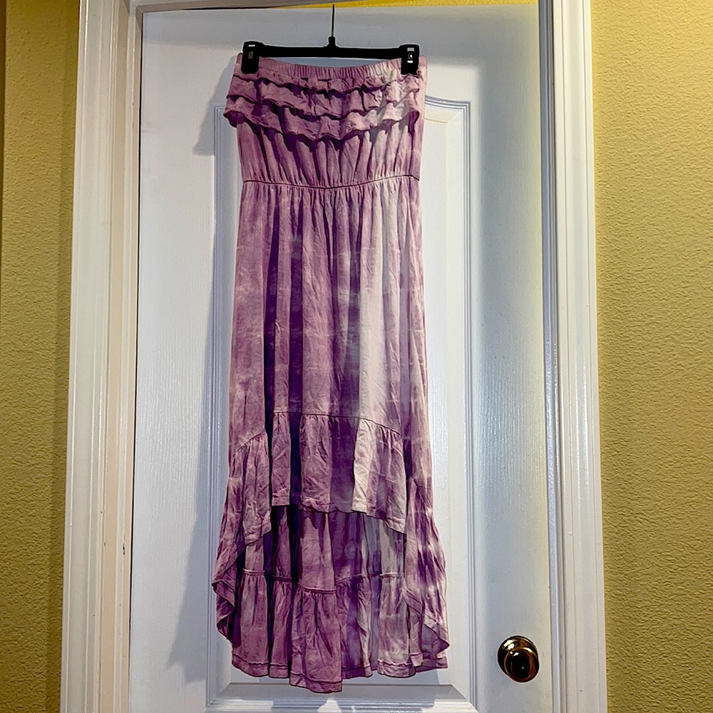 High low tie die dress